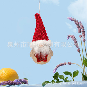 จี้ไม้รูปคุณยายสำหรับคริสต์มาส 2 ชิ้น ของตกแต่งบ้านสไตล์เรสติกสำหรับติดผนัง ทางเข้าบ้าน ห้องนอน ของขวัญ - Product Image 3