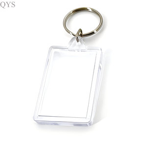 QYS Double Sided <b>Blank</b> Picture Acrylic Keychain Personalised Photo Key Fob Holder with Split <b>Ring</b> for Insert Photo - Product Image 1
