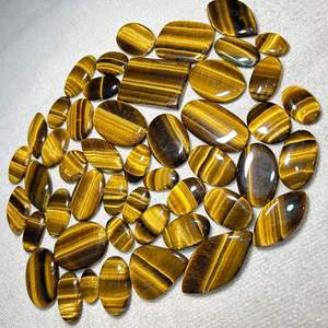 Piedra Preciosa Natural de Ojo de Tigre Amarillo Dorado de la Mejor Calidad, Corte Cabujón, Forma Mixta, Procedente de Rajasthan, para la Elaboración de Joyas - Product Image 6