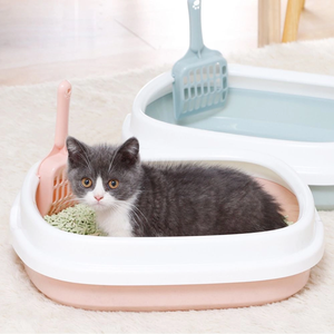 Halfopen kattenbak met frame, duurzame plastic kattenbak, bedpan voor kitten, kattenbenodigdheden - Product Image 2