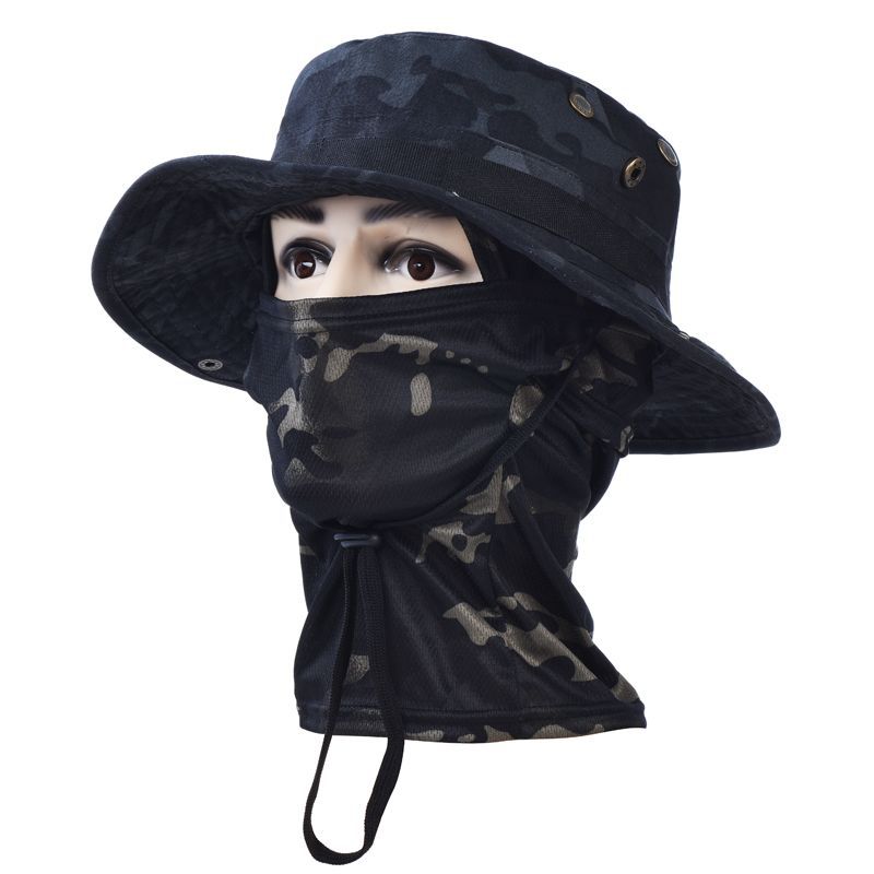 Costume noir américain [chapeau à bord rond + couvre-chef]