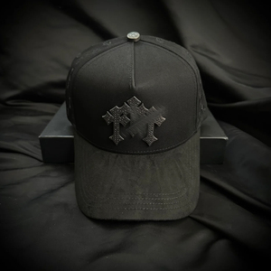 En Stock Gorra Original Del Barbas Forrada en Satén Estilo Vintage de Béisbol con Visera de Gamuza Negra Estructura A-Frame y Logo de CALAVERAS Gorras Barbas - Product Image 3