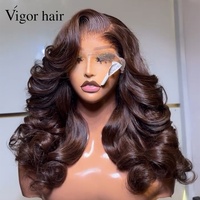 Perruques de luxe en cheveux humains vierges vietnamiens bruts, super double drawn, bouclés et rebondissants, avec closure en dentelle 5x5, densité 300%, 20 pouces
