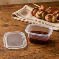 Gobelet à sauce moderne jetable Teguan de 4 oz en PP de qualité alimentaire avec couvercle séparé, résistant aux fuites, pour condiments et vinaigrettes