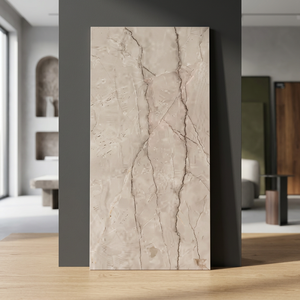 Lucas Brown Rustic Glazed Porcelain Tiles 600x1200mm Glossy New Design Bathroom Floor <b>Wall</b> Tile - Product Image 2