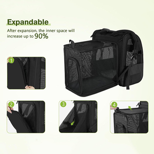 Expandable Foldable <b>Cat</b> <b>Backpack</b> - Breathable Dual-Shoulder Carrier for Pets - Product Image 2