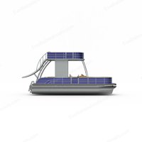 Yacht de luxe certifié CE de 25 pieds (7,5 m), bateau à ponton à double étage en aluminium avec moteur hors-bord pour la croisière et la pêche