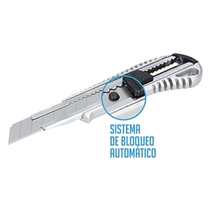 Cuchillo Multiusos Industrial de Alta Resistencia de Aleación de Aluminio de 18 mm, Cortador de Papel Tapiz Grande con Botón de Empuje, Ergonómico y Dentado - Product Image 3