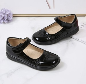 Custom Logo Girl Princess Shoes Manufacturer Soft <b>Rubber</b> <b>Matte</b> Leather Casual Kids Black School Shoes - Product Image 3