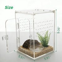 Terrarium transparent en acrylique résistant à l'eau pour l'élevage ventilé de reptiles arboricoles et paysages désertiques