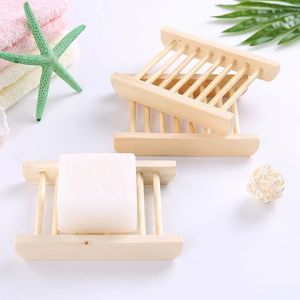 Natural Wooden Soap <b>Rack</b> Rectangular Self <b>Drain</b> Minimalist Design For Bathroom Use - Product Image 3