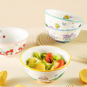 Bol à <span class=keywords><strong>manger</strong></span>/en nouilles/en soupe en céramique avec motif de dessin animé mignon, design frais et adorable, lapin gras, couleur sous-glaçure, vaisselle de table - Product Image 3