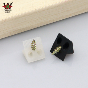 Support d'angle en plastique Disiwei, plaque arrière noire et blanche avec vis autotaraudeuses pour meubles, armoires et placards - Product Image 3