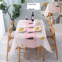Nappe de maison de style japonais nappe classique Ins anti-brûlure imperméable résistant à l'huile sans lavage tapis de table basse en PEVA grille