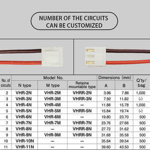 สายต่อขยาย JST VHR 3N VHR-5P VHR-8N VHR-4N ตัวเมีย ตัวผู้ 2 3 9 ขา ตัวเชื่อมต่อ VH แบบมีตัวเรือน VHR-2N 3.96 มม. 4 6 8 ขา สายเคเบิลขั้วต่อ - Product Image 2
