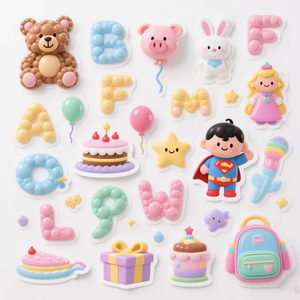 Customized Wholesale Best Selling Fluffy Cartoon Stickers <b>Kids</b> Cute Colorful Stickers 3D <b>Bubble</b> Stickers - Product Image 5