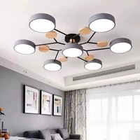 Plafonnier LED en fer de style nordique pour salon et chambre à coucher, design moderne et simple, multi-têtes, design Macaron