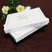 Élégante boîte de livret d'invitation de mariage en carton rigide blanc avec pochette pour carte RSVP pour ensemble de papeterie de mariage