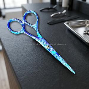Ciseaux de coiffure professionnels en acier inoxydable de qualité supérieure, à manche long, pour droitiers, revêtement papier, ciseaux de barbier ultra-affûtés, finition miroir - Product Image 4