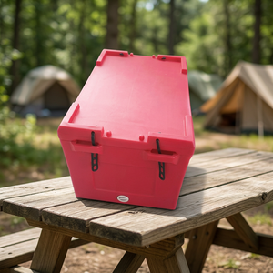 97L Square ABS <b>Ice</b> Cooler Box Thick Insulation Insulated Cold Storage <b>Chest</b> Red Picnic Delivery Use - Product Image 3
