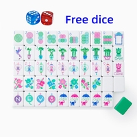 En stock : Jeu de Mahjong américain de luxe de Noël, 160 tuiles de voyage gravées en acrylique à 4 couches