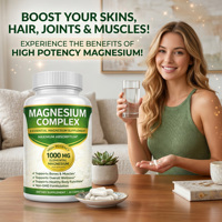 Capsules de citrate de magnésium de qualité alimentaire OEM pour hommes et femmes, magnésium gluconate bisglycinate, commandes personnalisées en gros