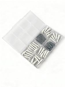 Kit de 60 chevilles autoperceuses pour cloisons sèches, vis en zinc, fixations murales en nylon, vis autotaraudeuses pour plaques de plâtre, usage domestique - Product Image 3