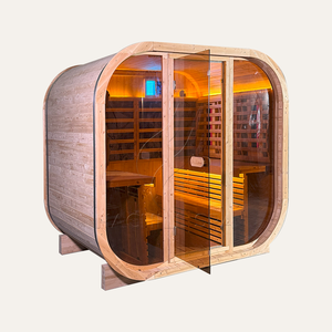 Hachillspa 4 persone cubo all'aperto Sauna a infrarossi sala carbonizzato abete rosso illuminazione a LED porta di casa Spa riscaldamento elettrico in carbonio - Product Image 3