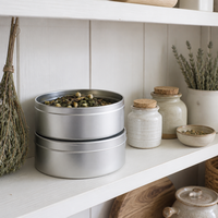 Boîte en fer blanc hermétique de 100 ml pour matcha, avec couvercle à vis, impression personnalisée, qualité alimentaire, emballage en métal
