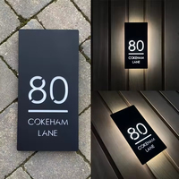 Plaques d'immatriculation de porte personnalisables pour hôtels, appartements et écoles en acrylique, laiton, acier, aluminium et bois