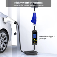 Nouvelle conception, chargeur de véhicule électrique portable 16A, 3,5 kW, type 2, chargeur rapide pour véhicule électrique, câble TPU, protection RCD, IP65 avec écran intelligent