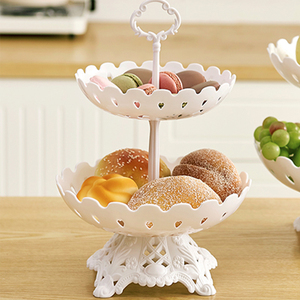 แท่นวางเค้กพลาสติกสีขาว3ชั้นแบบใช้แล้วทิ้งพกพาและรีไซเคิลได้ - Product Image 5
