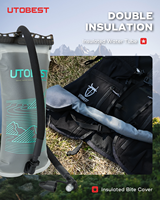 UTOBEST Poche à eau isolée 3L en TPU, étanche, sans BPA, écologique, avec valve Push-Pull pour la randonnée, la course à pied et le cyclisme