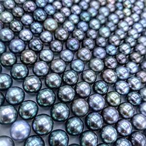 Collier de perles rondes naturelles noires de Tahiti, qualité AAAA, 8-12 mm, certifié CMA, inspiré de l'<span class=keywords><strong>eau</strong></span> de mer, pour bijoux fins - Product Image 2