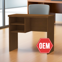 Bureau de direction commercial avec 2 étagères, table contemporaine en bois fabriquée en Malaisie pour bureaux modernes