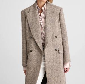 Abrigo de Invierno Cruzado con Diseño de Espiga - Abrigo de Mujer Acolchado y Cortavientos con Forro de Algodón - Product Image 2