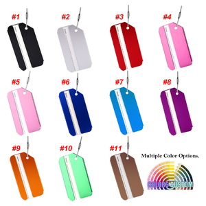 Étiquettes à bagages personnalisées IDEA GIFT, impression laser de logo, en alliage d'aluminium portable, étiquettes de bagages pour avion, étiquettes de voyage avec anneau métallique - Product Image 2