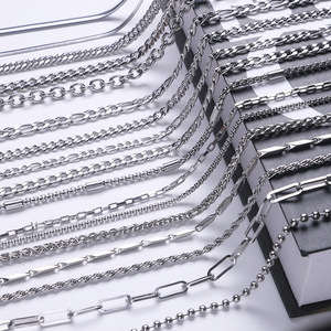 Collier et bracelet en acier inoxydable poli, style hip-hop européen-américain, chaîne cubaine, bijoux de mode faits à la main, DIY - Product Image 3