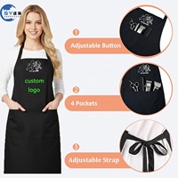 Tabliers de Chef Personnalisés en Polyester Bleu Imperméable Lavables en Machine pour Cuisine, Onglerie, Barbier, Salon de Beauté – Vente en Gros