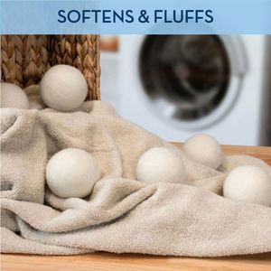 Boules de séchage en laine de Nouvelle-Zélande de haute qualité, réutilisables, réduisent le temps de séchage, hypoallergéniques, adoucissant textile biologique premium - Product Image 3