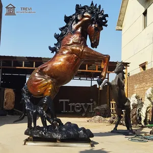 Harga Pabrik Patung Logam Ukuran Kehidupan Seni Pengecoran Rumput Luar Ruangan Melompat Patung Kuda Perunggu Besar
