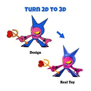 Produsen Figur Aksi PVC 2D ke Figur Karakter Kartun Custom Made Mainan Ornamen 3D - Product Image 1