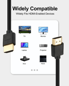Câble HDMI 4K <span class=keywords><strong>ultra</strong></span> fin personnalisé de 0,5 m à 10 m, gaine en PVC, extension vidéo 18 Gbps pour projecteur, HDTV, caméra, moniteur, 60 Hz - Product Image 6