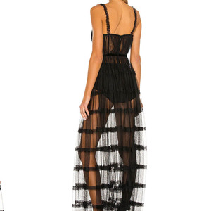 Abiti da sera lunghi trasparenti <span class=keywords><strong>in</strong></span> <span class=keywords><strong>Tulle</strong></span> Sexy senza maniche per feste estive alla moda da donna - Product Image 6
