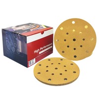 Disque de ponçage à crochets et boucles SANDFORCE de 6 pouces à 17 trous, disque abrasif anti-colmatage pour ponçage à sec, pour ponceuse pneumatique