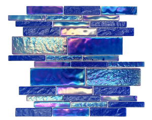 Tùy chỉnh mosaico piscina vuông dải màu xanh màu xanh lá cây thủy tinh pha lê hồ bơi gạch khảm - Product Image 2