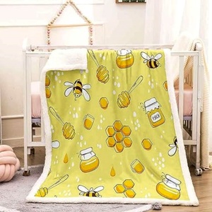 ผ้าห่มผ้าสักหลาดเนื้อหนาพิมพ์ลายสัตว์ผึ้งสำหรับทุกฤดูกาล - Product Image 6