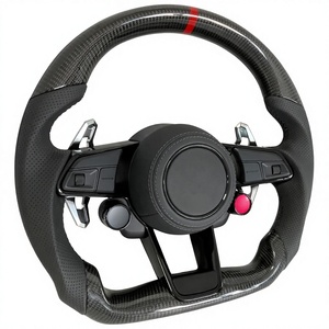 Volante Deportivo de Repuesto para <span class=keywords><strong>Audi</strong></span> A3 A4 A5 A6 S4 S5 B9 2017-2023, Fibra de Carbono y Cuero para Modificación de Plástico <span class=keywords><strong>R8</strong></span> TT - Product Image 5