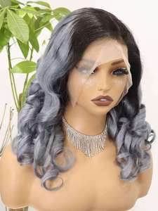 วิกผมลอน<span class=keywords><strong>สี</strong></span>เทา 1B ขนาด 20 นิ้ว แบบ HD Lace Front 13x4  วิกผมแท้แบบโปร่งใส  ลอนหลวมๆ <span class=keywords><strong>สี</strong></span><span class=keywords><strong>ดำ</strong></span> สำหรับผู้หญิง  ขายส่งจำนวนมาก - Product Image 4