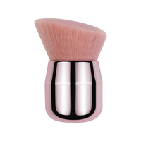 Pinceau de maquillage Kabuki Lattis Luxury Bling en or rose, manche en plastique, poils synthétiques super doux, multifonction pour le visage